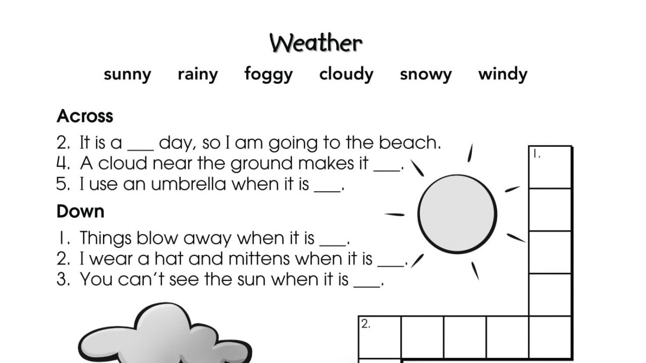 Weather crossword puzzle answer key