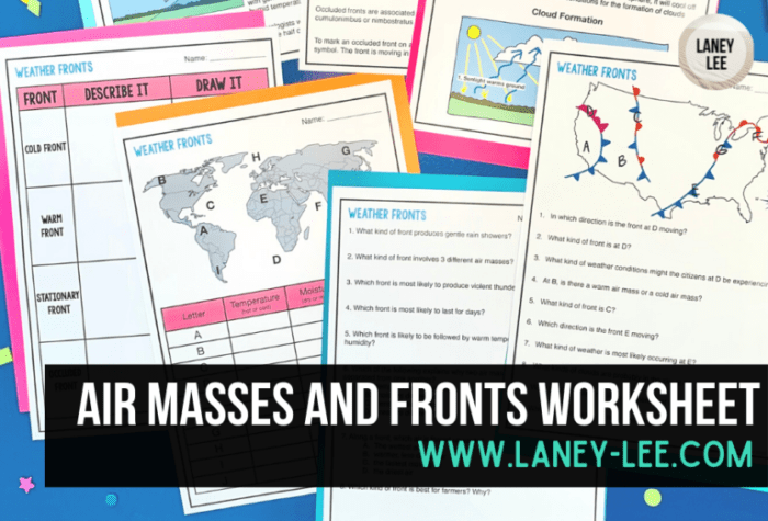 Air masses worksheet answer key