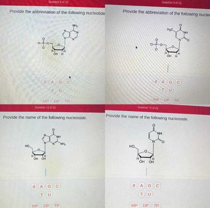 Provide the abbreviation of the following nucleotide